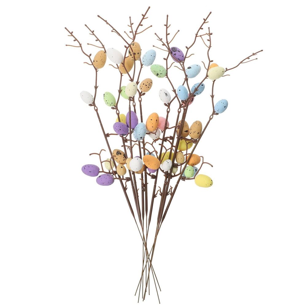 4579 10pcs Artificial Easter Egg Branches Decorative Picks for Floral